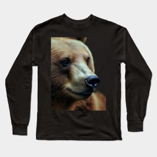 A brown bear in nature that looks cute and cuddly looks warm. Long Sleeve T-Shirt